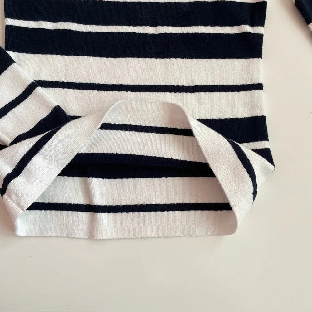 Tommy Hilfiger Stripe Cotton Sweater Navy White Size S Fall Winter Sailor - Picture 9 of 13